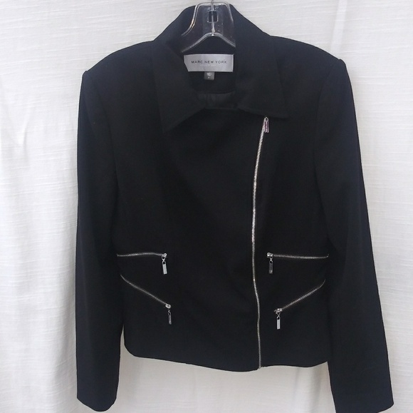 Marc New York Andrew Marc Black Jacket Sz 6 - Picture 2 of 5